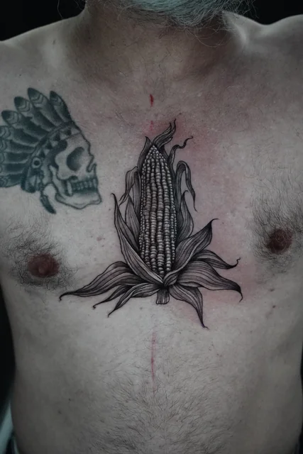Tatuaje de William Martz: Corn and curling husks
